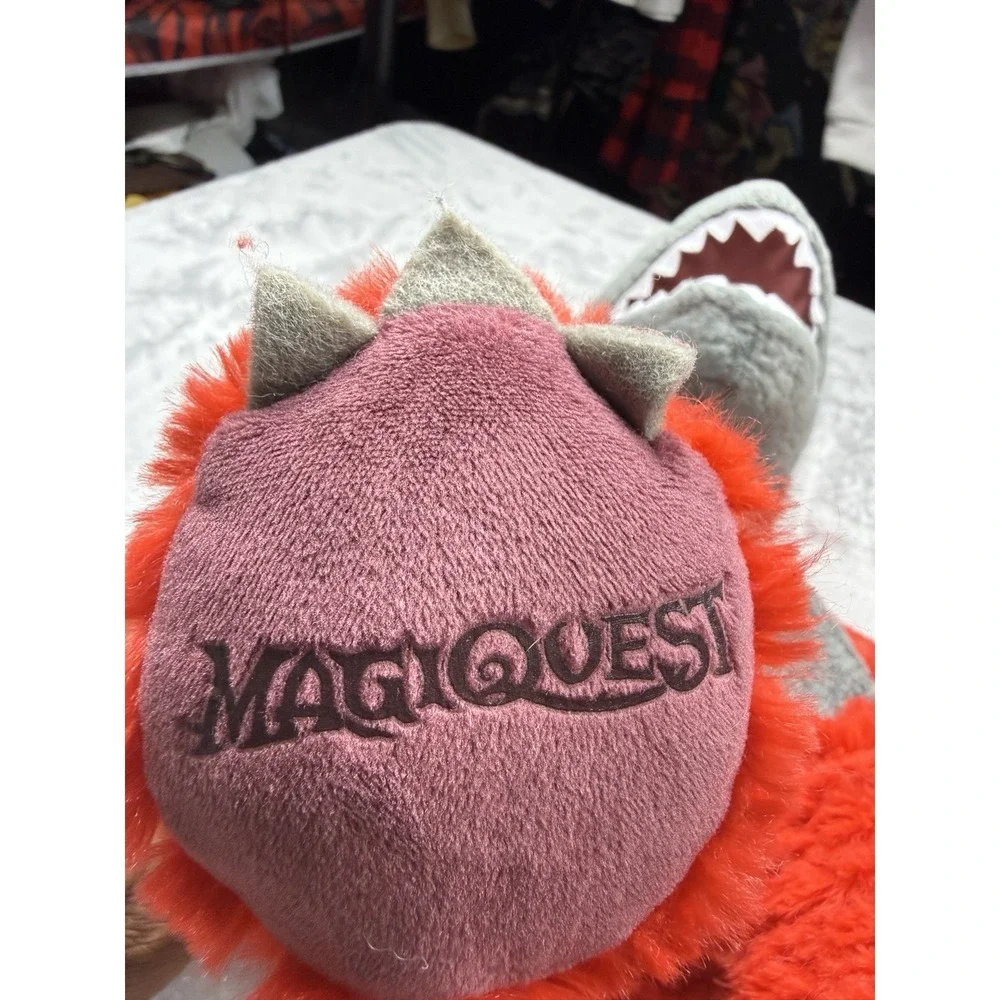 Build-A-Bear Workshop MagiQuest Dragon Stuffed Animal Plush Red Gray Purple